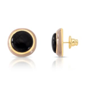 Brinco dourado resina café dark