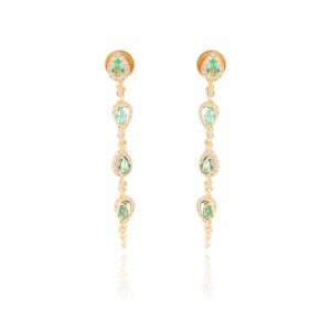 Brinco Cristal paraíba zircônia branca