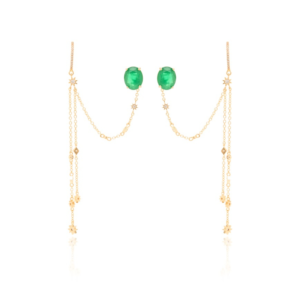 BRINCO CRISTAL ESMERALDA OVAL  ZIRCONIA BRANCA